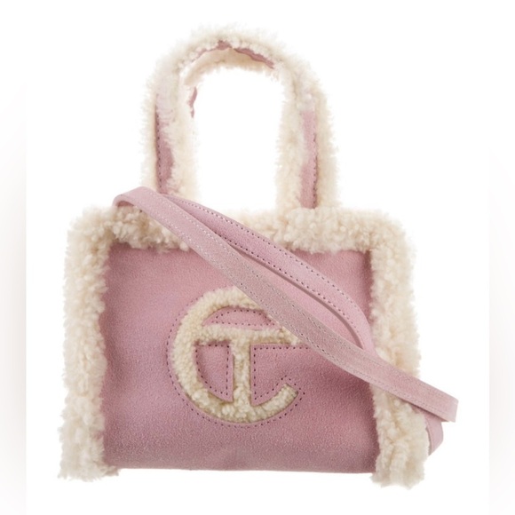 Telfar Handbags - Telfar Blush Shearling Mini Bag UGG Telfar shearling crossbody bag